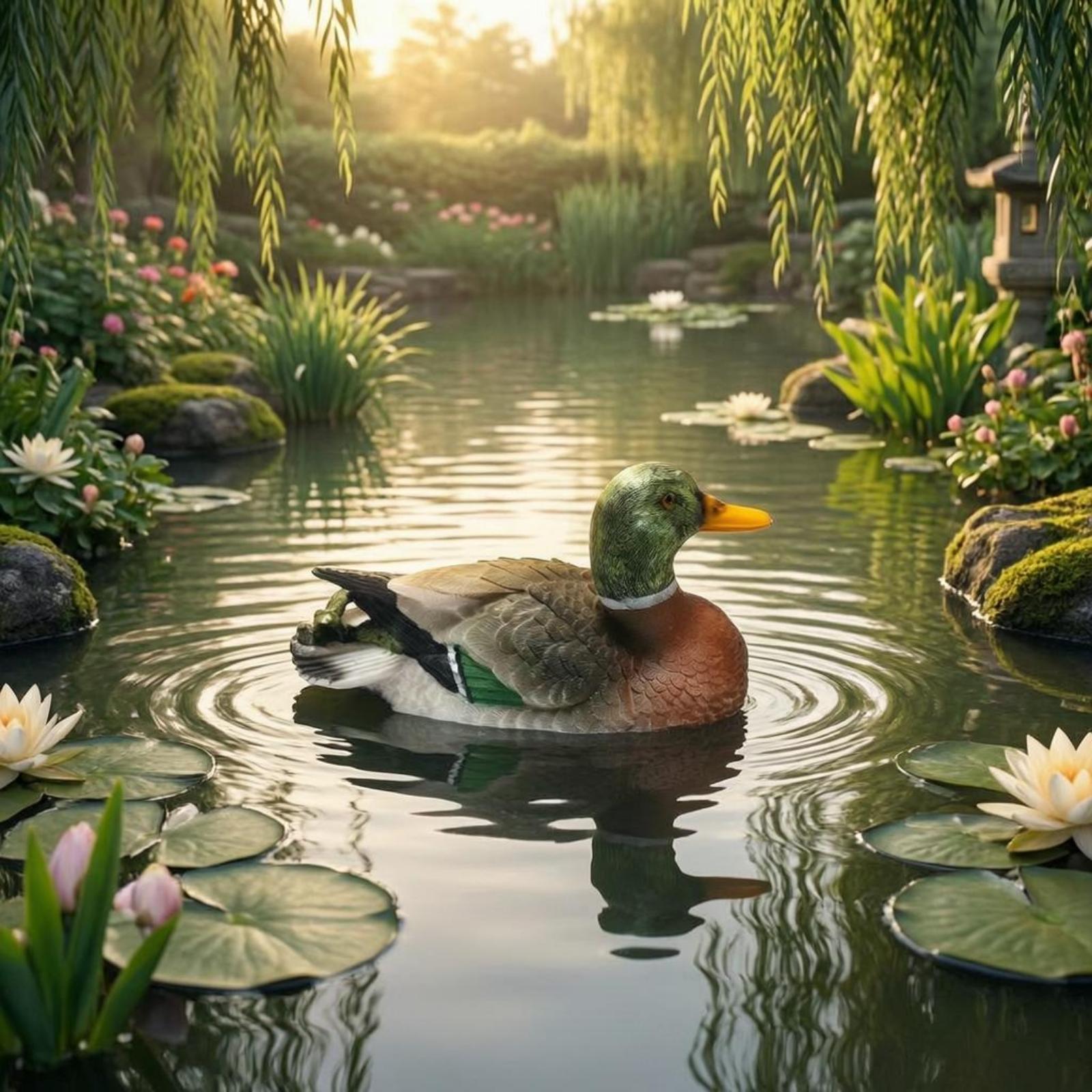 Figura de pato de resina, escu - Aquarium reseña y precio